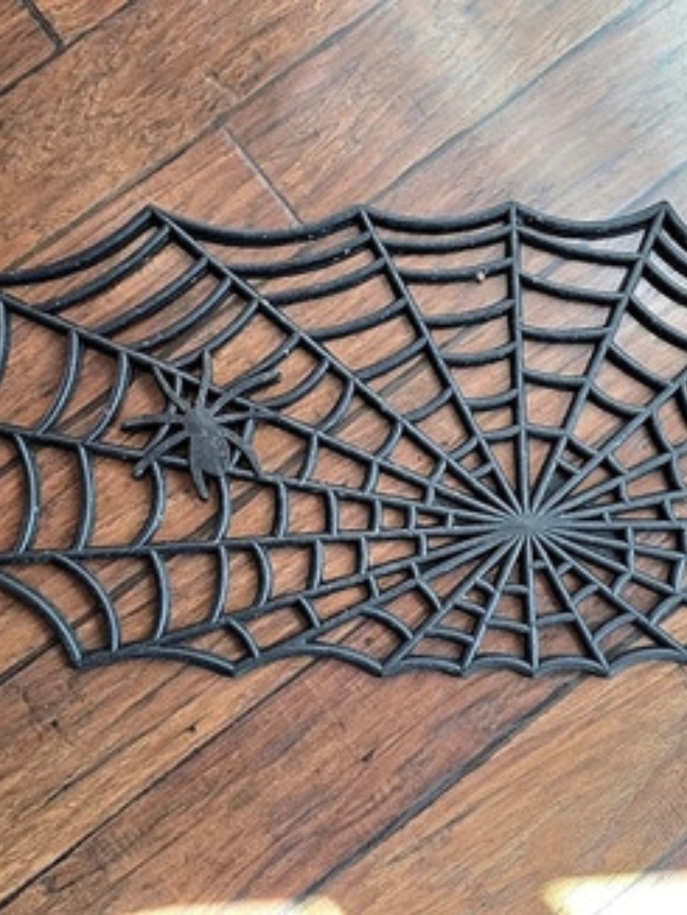 Black Spider Web Rubber Door Mat 36" X 17"